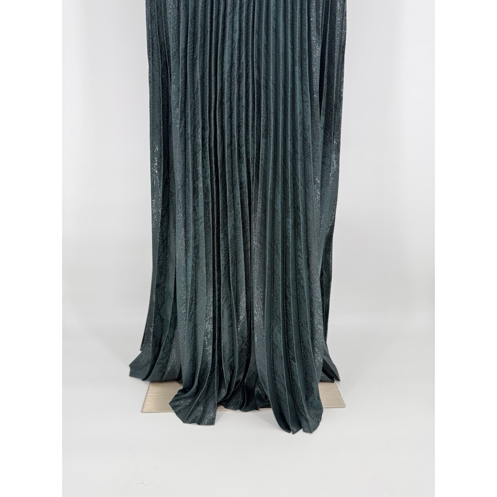 & Other Stories Womens Green Shimmer Pleated Maxi Dress Size 4 Holiday NEW - Picture 5 of 16